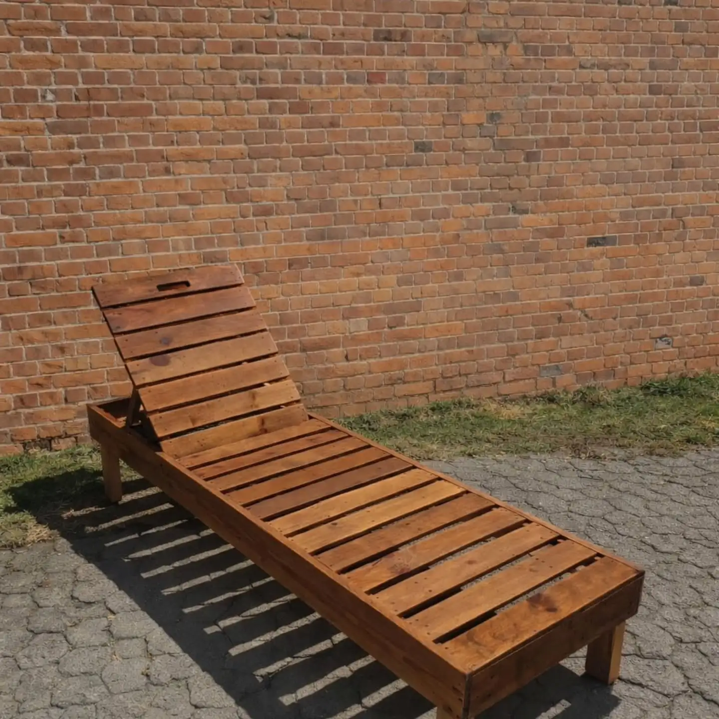 Handgefertigte Holzliege